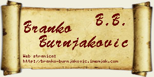 Branko Burnjaković vizit kartica